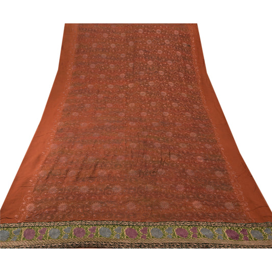 Sanskriti Vintage Saree Blend Georgette Embroidered Sustainable Fabric Premium Ethnic Sari