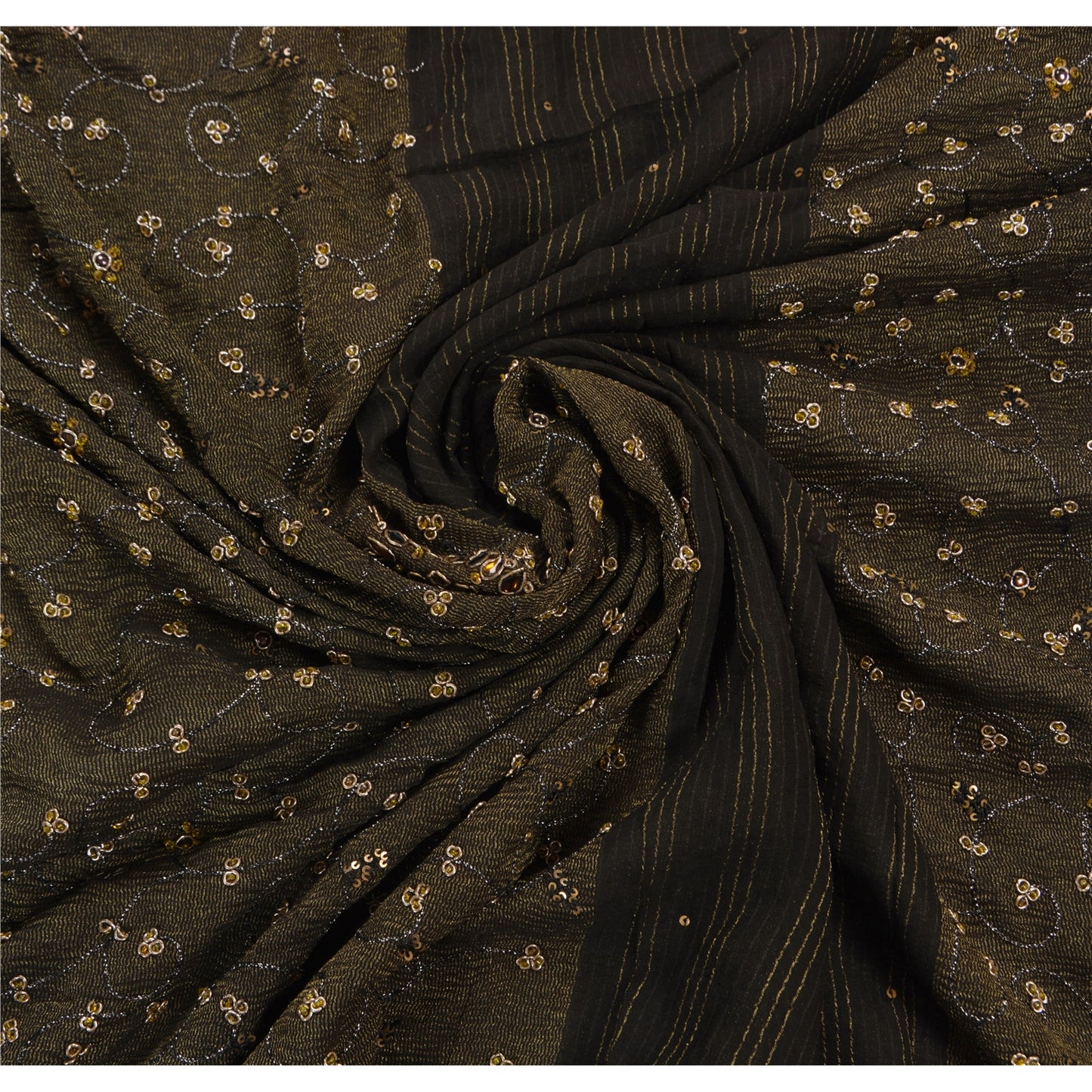 Sanskriti Vintage Antique Vintage Saree Georgette Hand Embroidery Woven Craft Sustainable Fabric Premium Sari