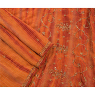 Antique Vintage Saree Georgette Hand Embroidery Fabric Premium Leheria Sari
