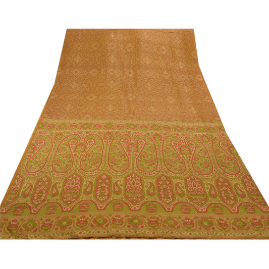 Sanskriti Vintage Indian Saree Satin Silk Embroidered Woven Premium Sari