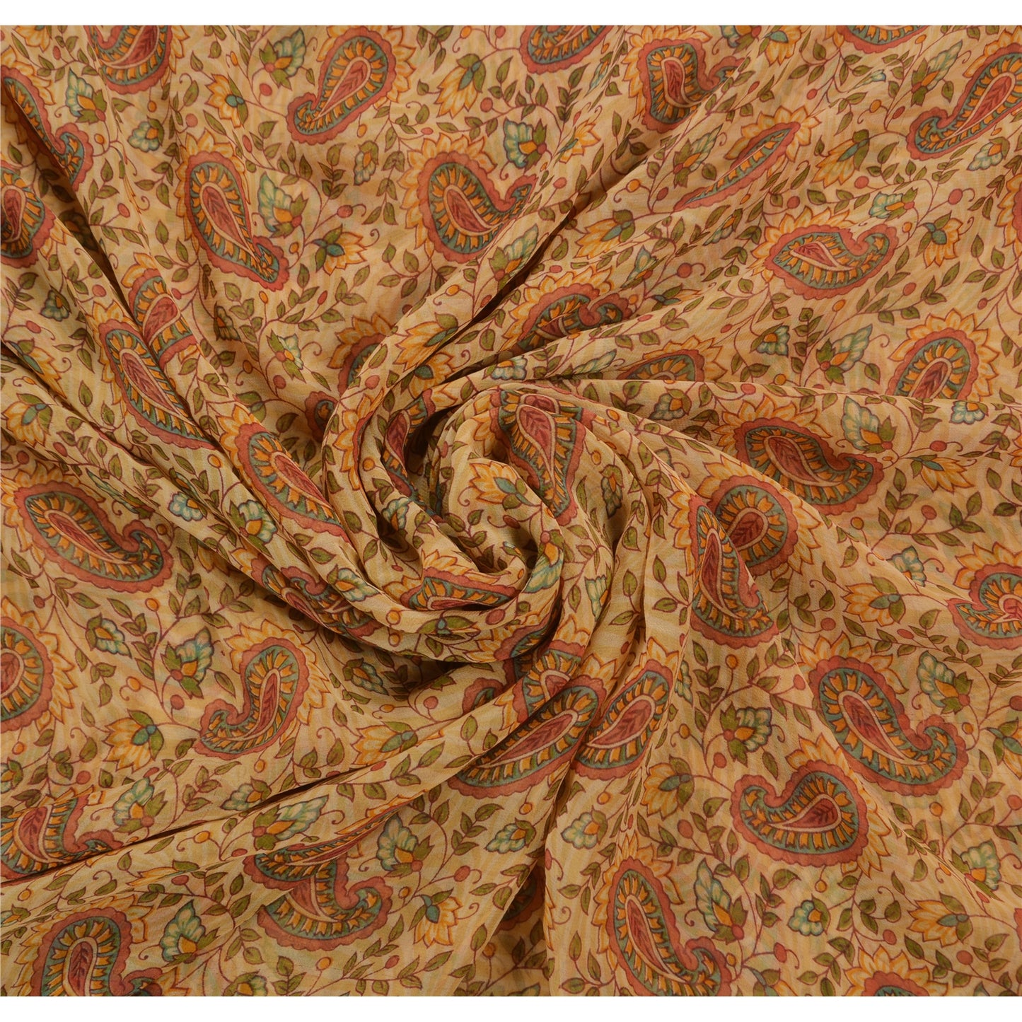 Sanskriti Vintage Antique Saree Blend Georgette Embroidery Sustainable Fabric Premium Sari