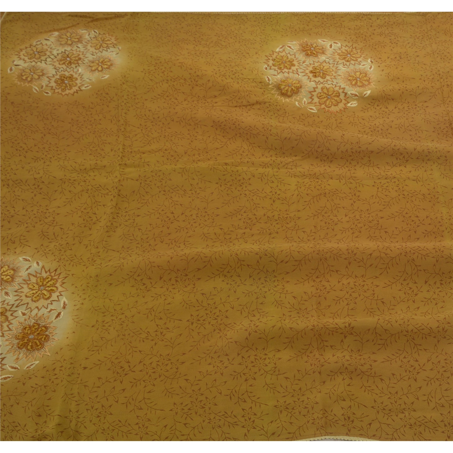 Санскритское винтажное сари из смеси жоржета с вышивкой, экологически чистая ткань, культурное сари премиум-класса