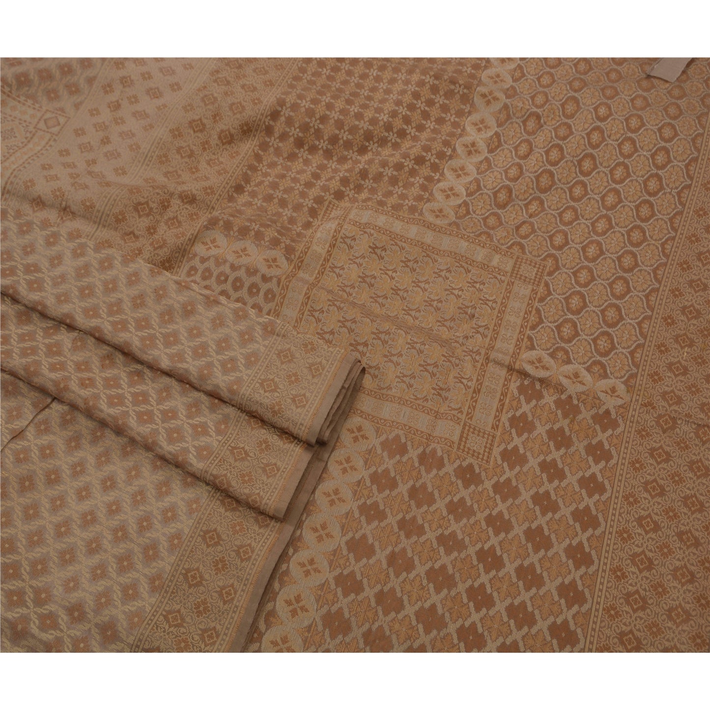 Sanskriti Vintage Sari Silkeblanding Vævet Håndværk Bæredygtigt Stoff Premium Kulturel Sari