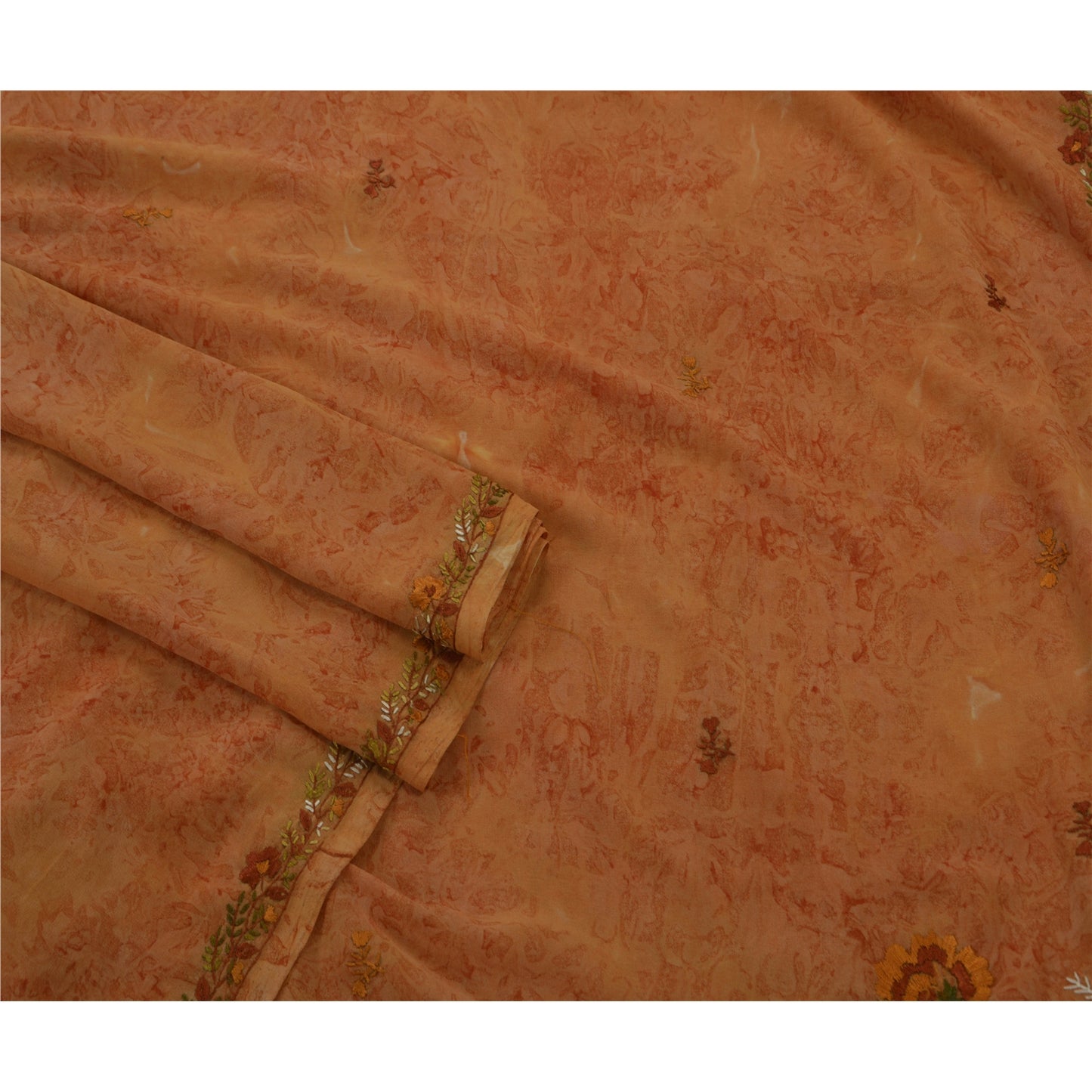 Санскритское винтажное индийское сари жоржет ручной вышивки из экологически чистой ткани премиум-класса