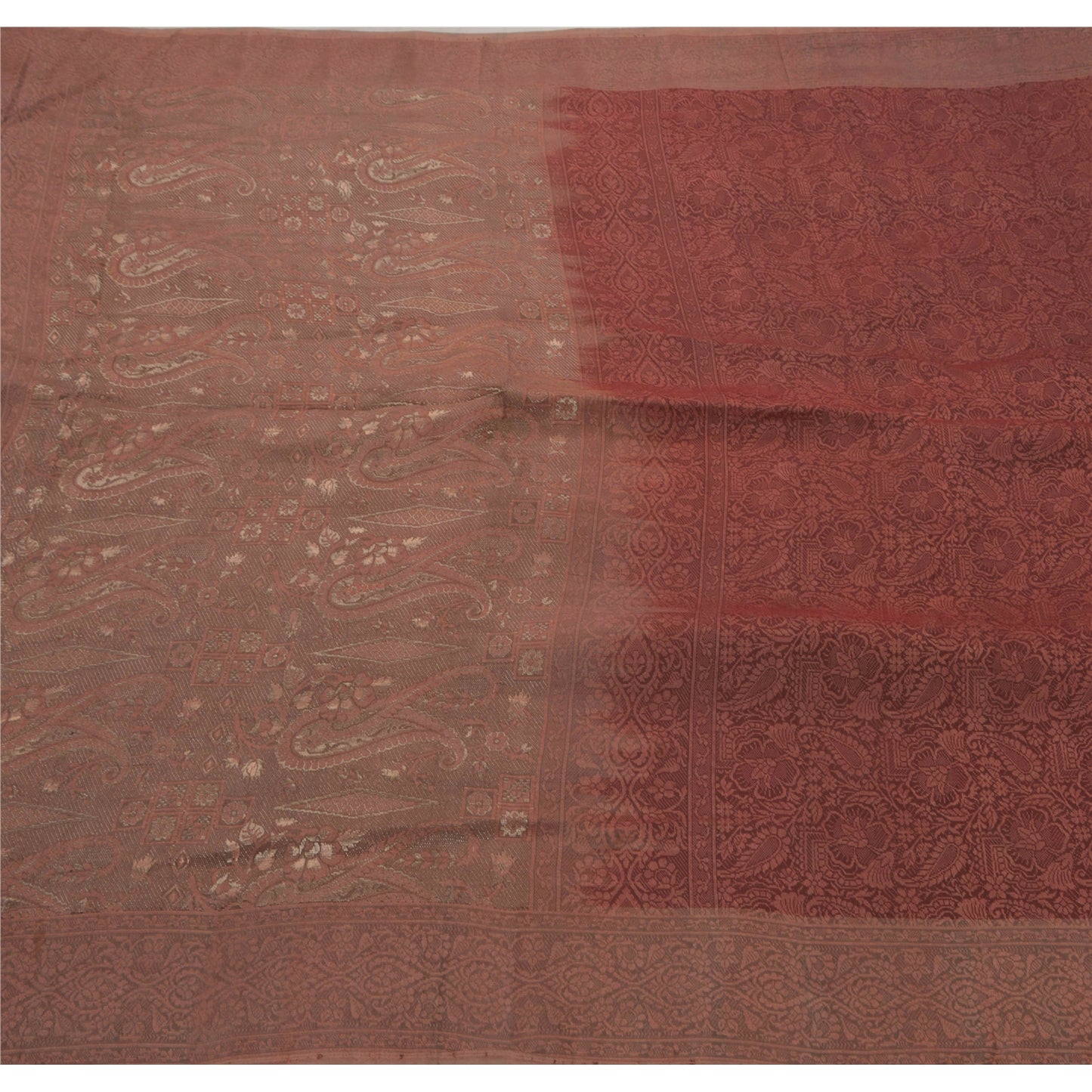 Сари Sanskriti Vintage из смеси шелка, тканая ткань ручной работы, экологически чистая ткань, премиум-класса, 5 ярдов