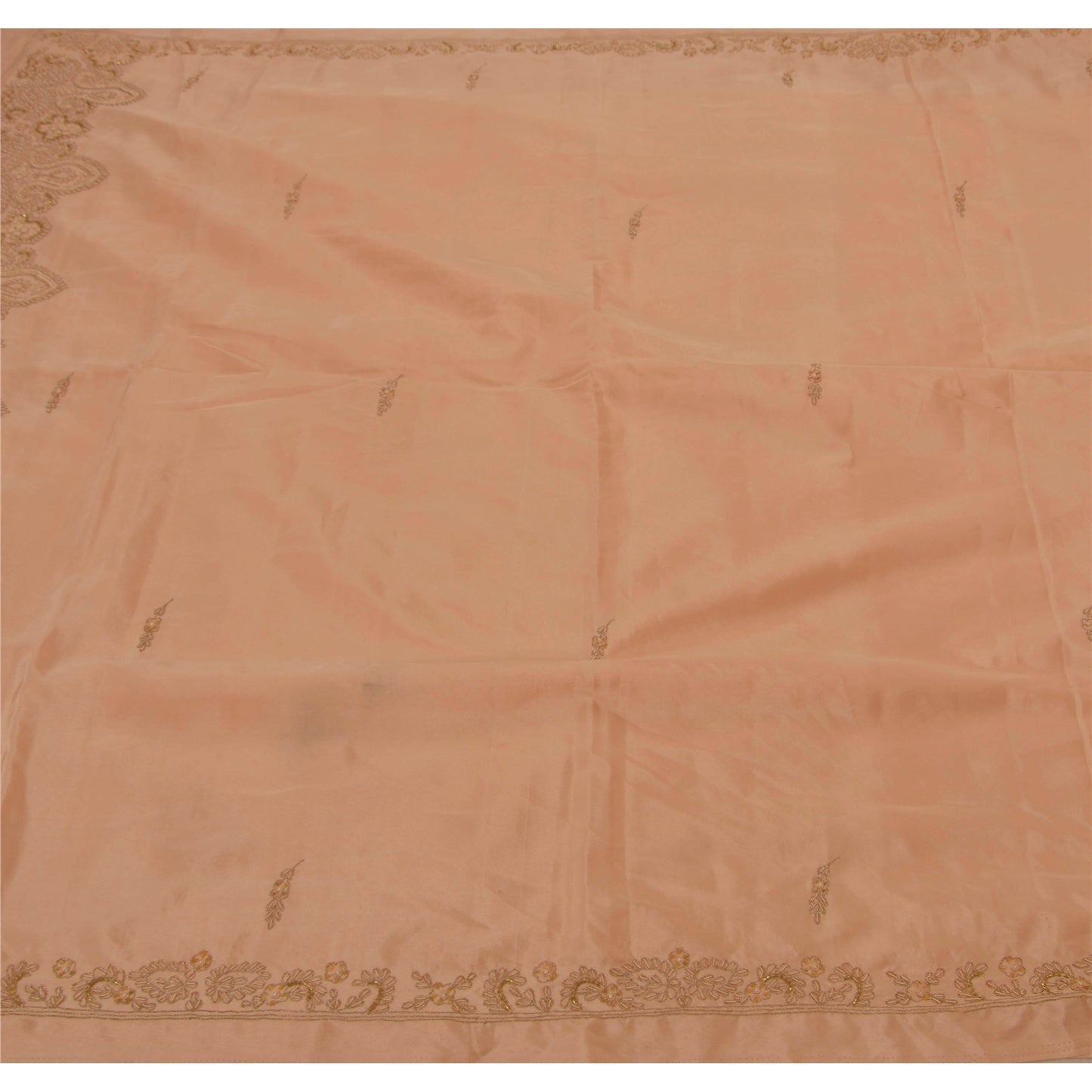 Санскрити Винтаж Антикварное Сари Атласный Шелк Ручная Вышивка Экологичная Ткань Премиум Сари