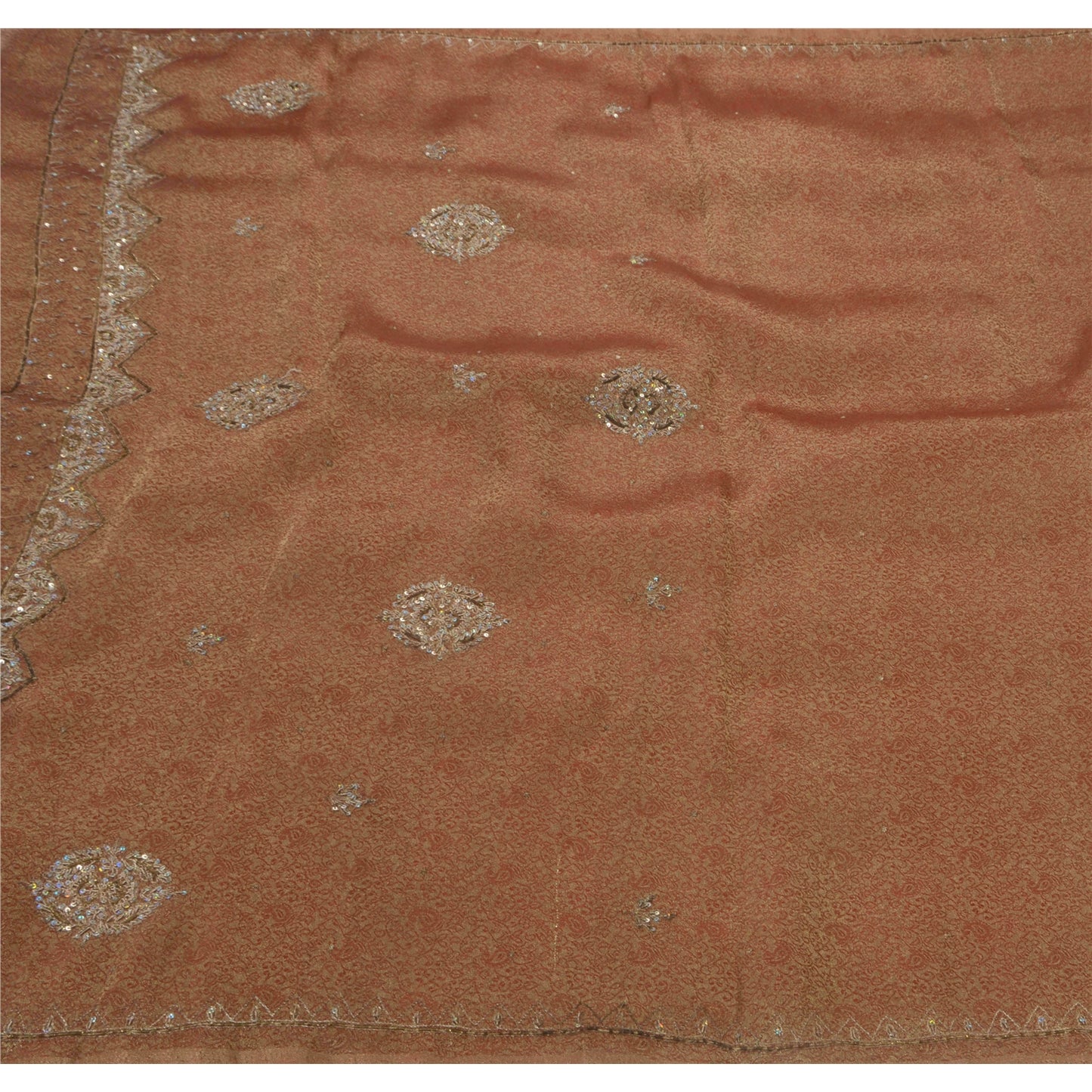 Санскрити Винтаж Антикварная Ткань Сари Ручная Вышивка Экологичная Ткань Премиум Сари 5 Ярдов