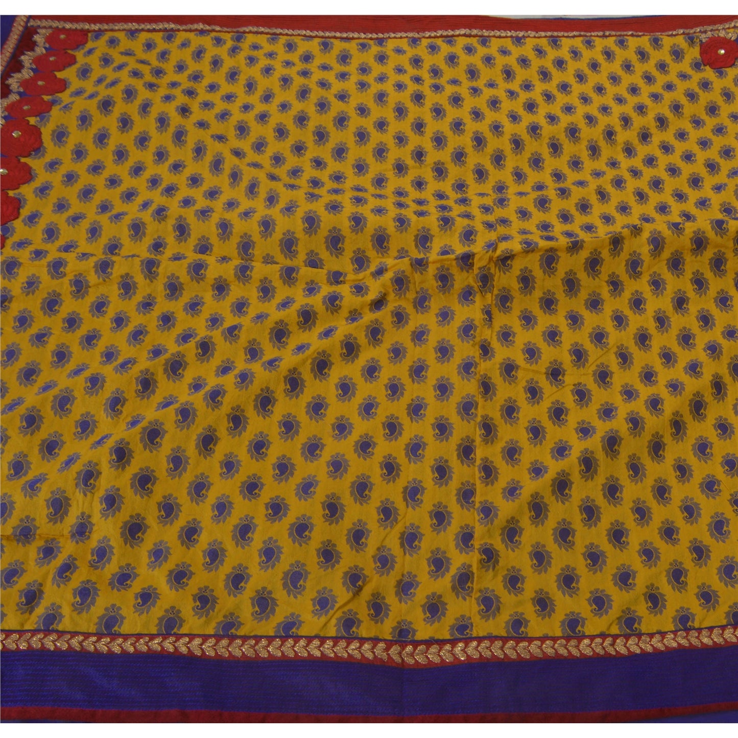 Sanskriti Vintage Ethnic Saree Art Silk Hand Embroidery Sustainable Fabric Premium Sari