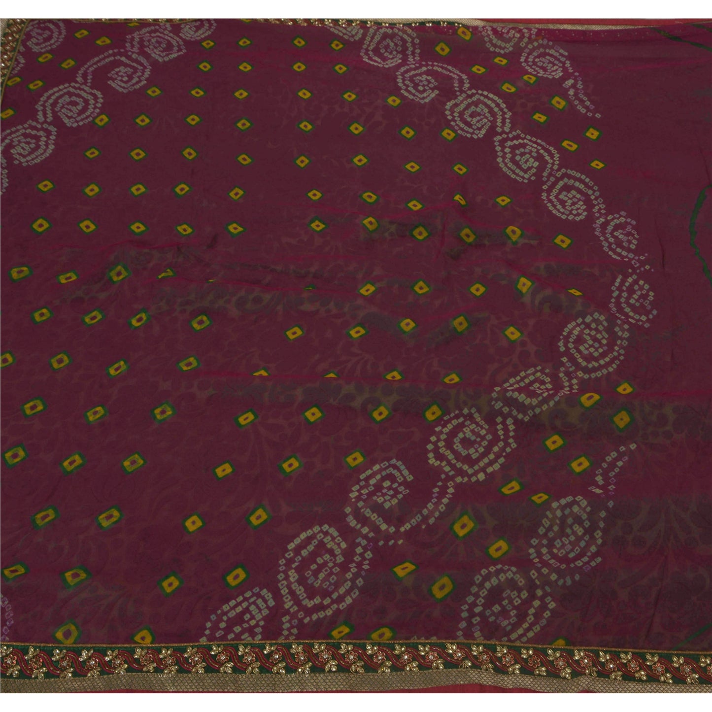 Sanskriti Vintage Saree Blend Georgette Brasso Purple Cultural Ethnic Sari