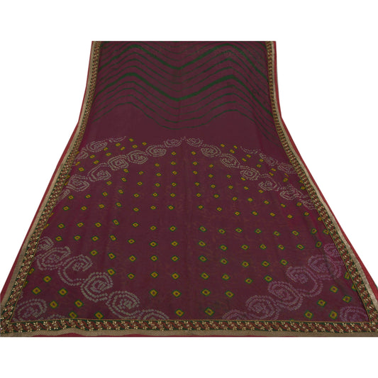 Sanskriti Vintage Saree Blend Georgette Brasso Purple Cultural Ethnic Sari