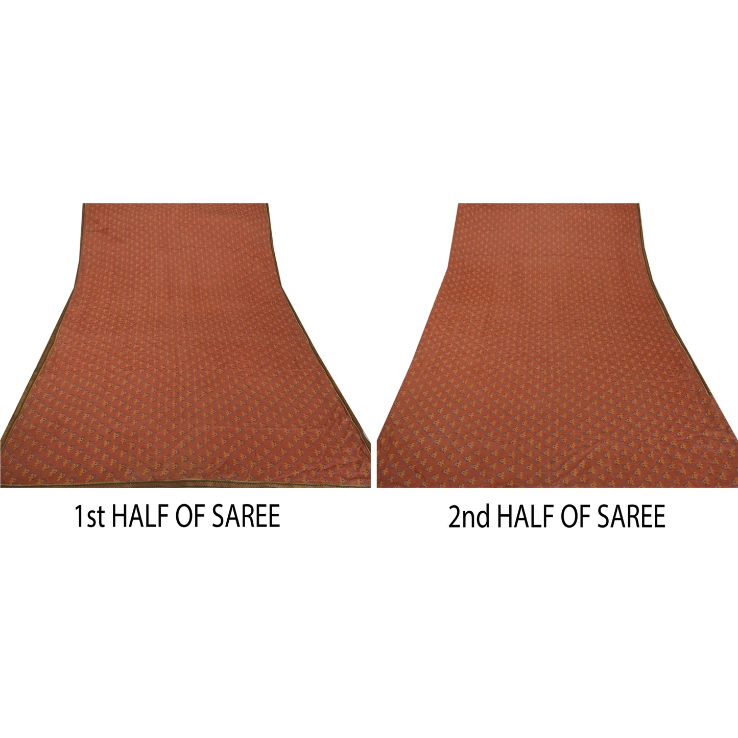 Sanskriti Vintage Brown Saree Blend Silk Craft Sustainable Fabric Woven Printed Premium Sari