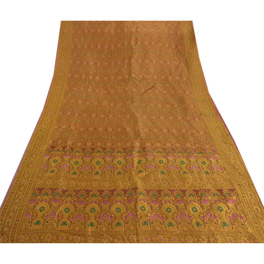 Sanskriti Vintage Pink Sarees Blend Silk Woven Craft Decor Sustainable Fabric Cultural Sari