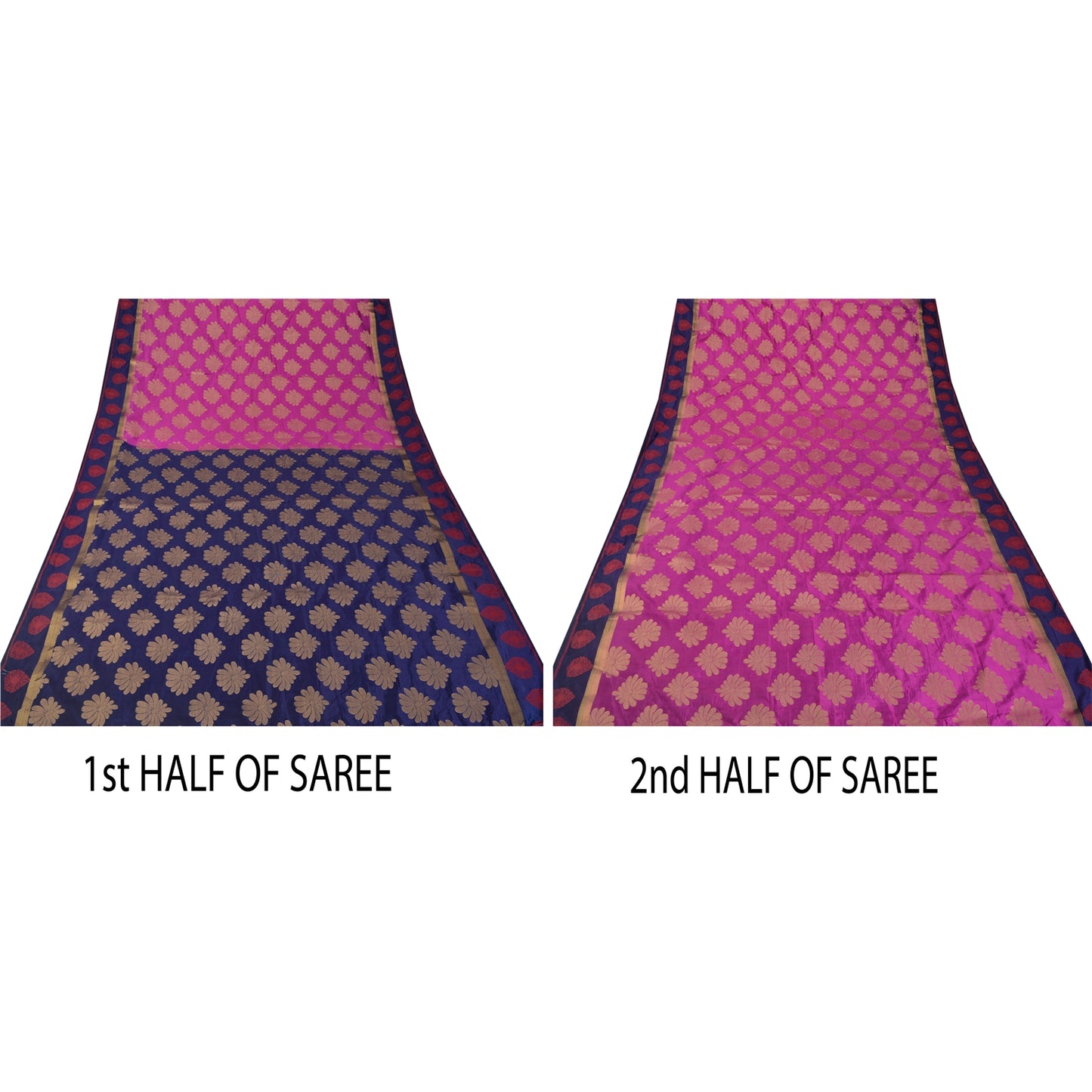 Sanskriti Vintage Pink Saree Art Silk Woven Craft 5 Yd Soft Sustainable Fabric Premium Sari