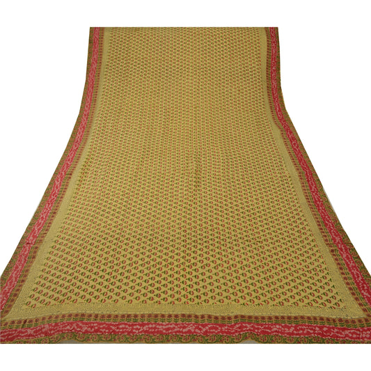 Sanskriti Vintage Saree Blend Georgette Embroidered Premium Craft Sustainable Fabric Sari