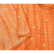 Sanskriti Vintage Saree 100% Pure Georgette Silk Embroidered Fabric Leheria Sari