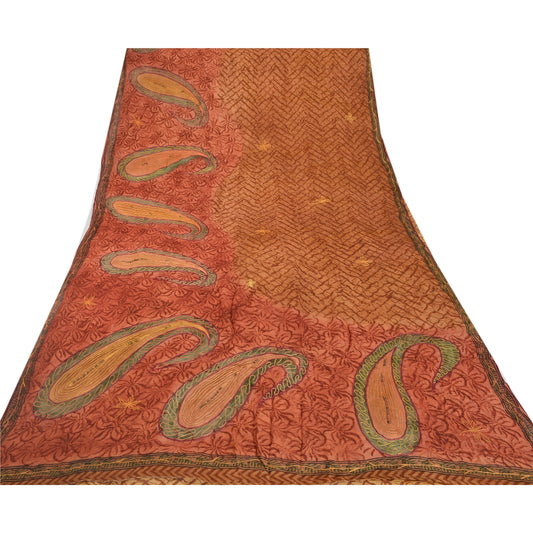 Sanskriti Vintage Bollywood Sarees Pure Georgette Silk Hand Beaded Sustainable Fabric Sari