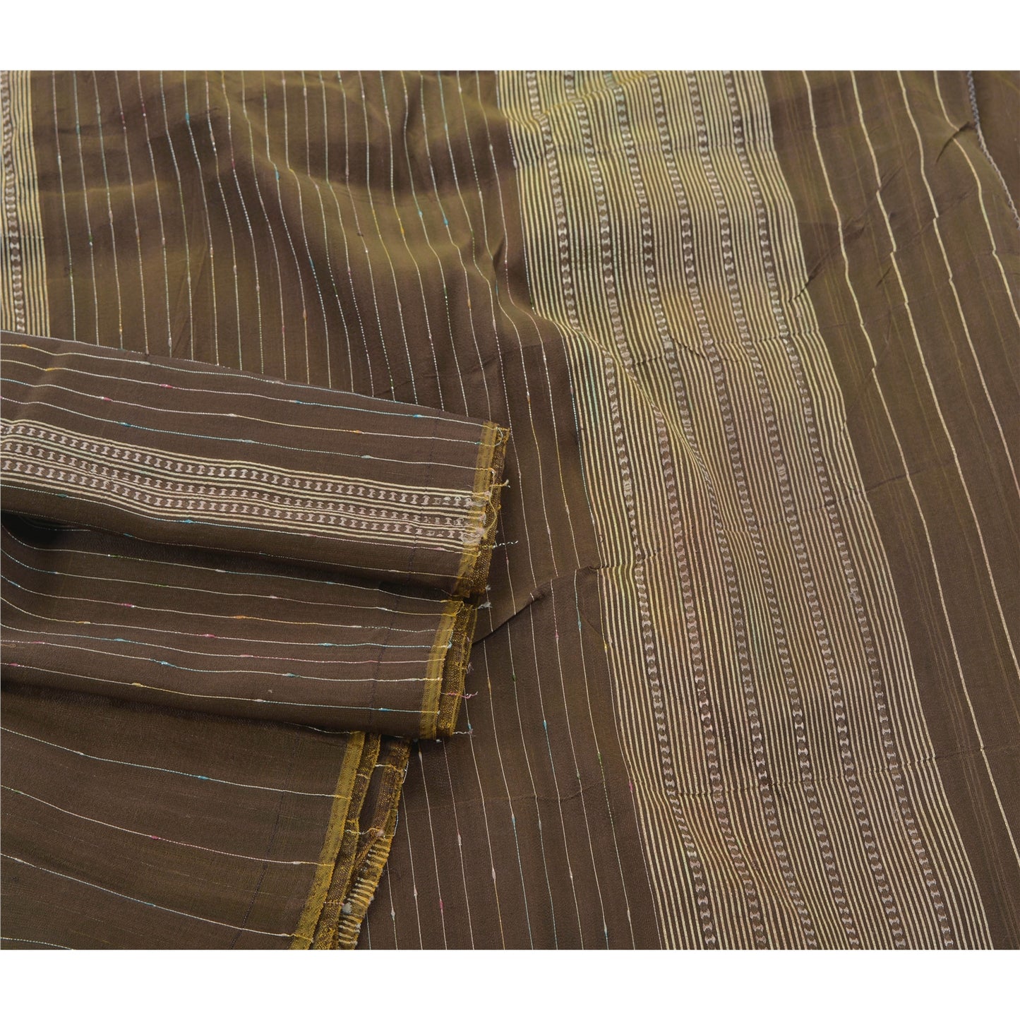 Sanskriti Vintage Green Sarees Art Silk Woven Sustainable Fabric Premium Sari Blouse Piece