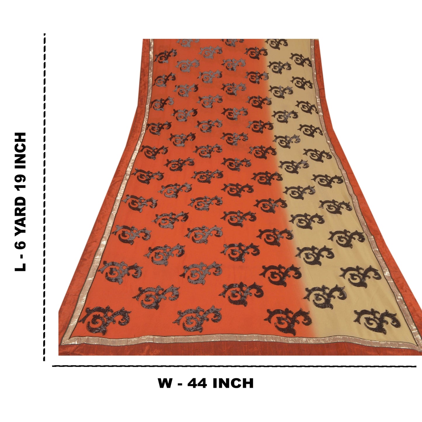 Sanskriti Vintage Saree Georgette Embroidered Sustainable Fabric Bollywood Sari Blouse Piece