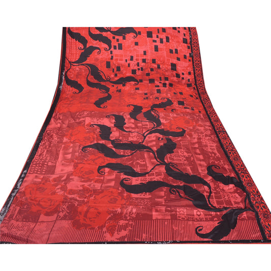 Sanskriti Vintage Pink Sarees Art Silk Hand Beaded Craft Sustainable Fabric Zari Work Sari