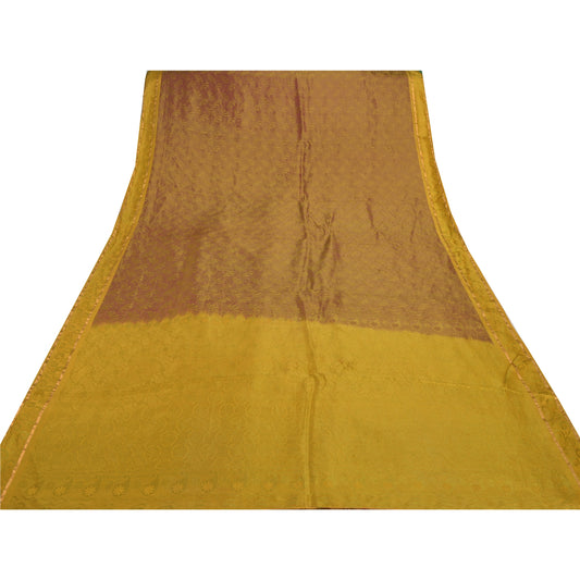 Sanskriti Vintage Green Indian Sari 100% Pure Silk Sarees Premium Craft Sustainable Fabric