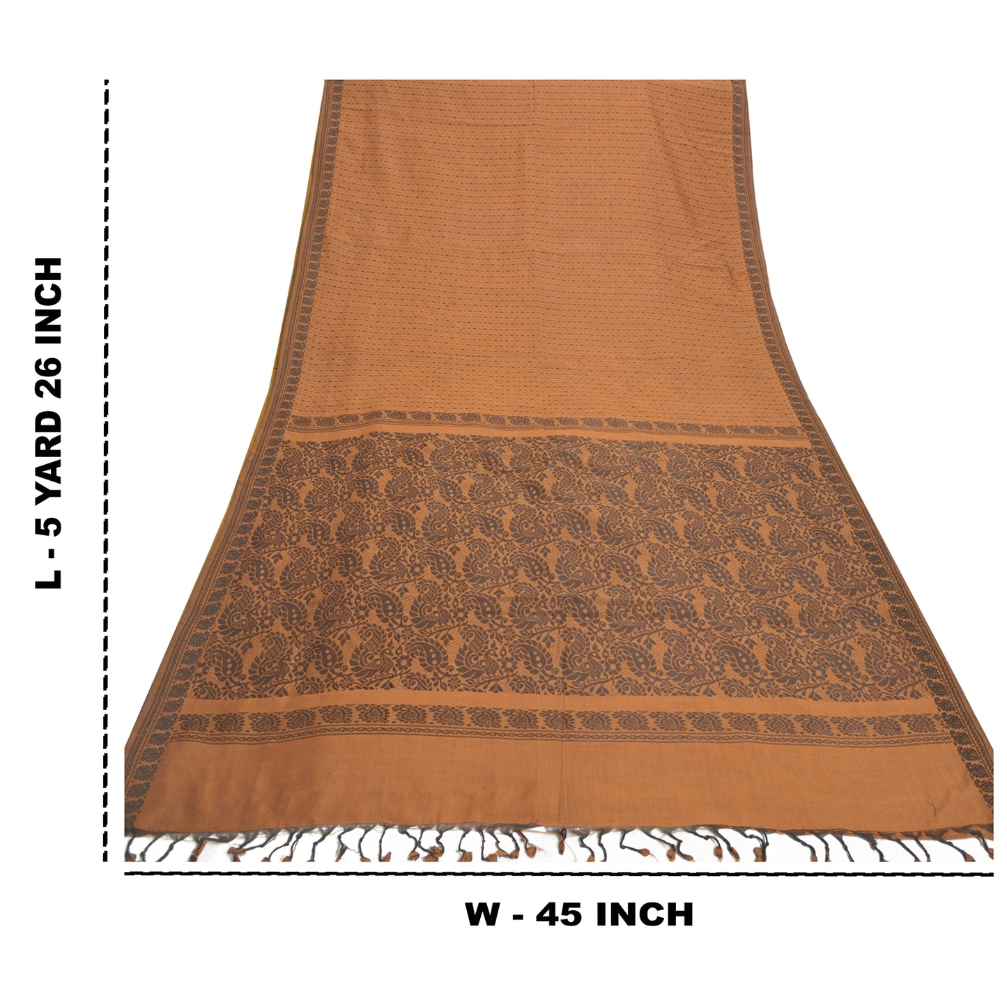 Sanskriti Vintage Brown Indian Sari Blend Silk Woven Sarees Craft Premium Sustainable Fabric