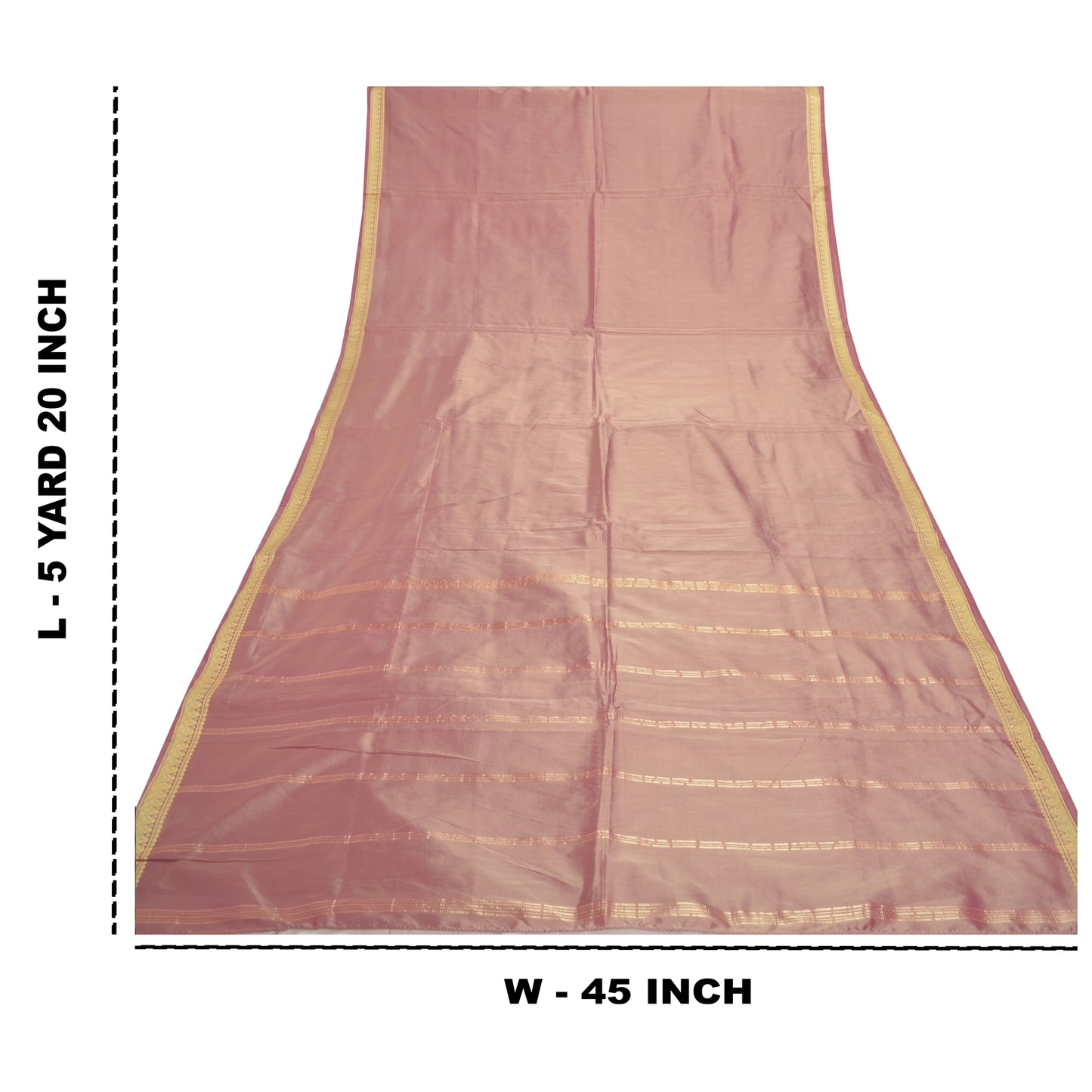 Sanskriti Vintage Pink Sarees Art Silk Woven Sari Premium Craft 5 Yard Sustainable Fabric