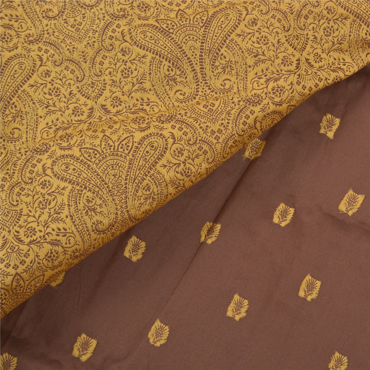 Sanskriti Vintage Sarees Art Silk Tanchoi Jamawar Sari Sustainable Fabric Blouse Piece