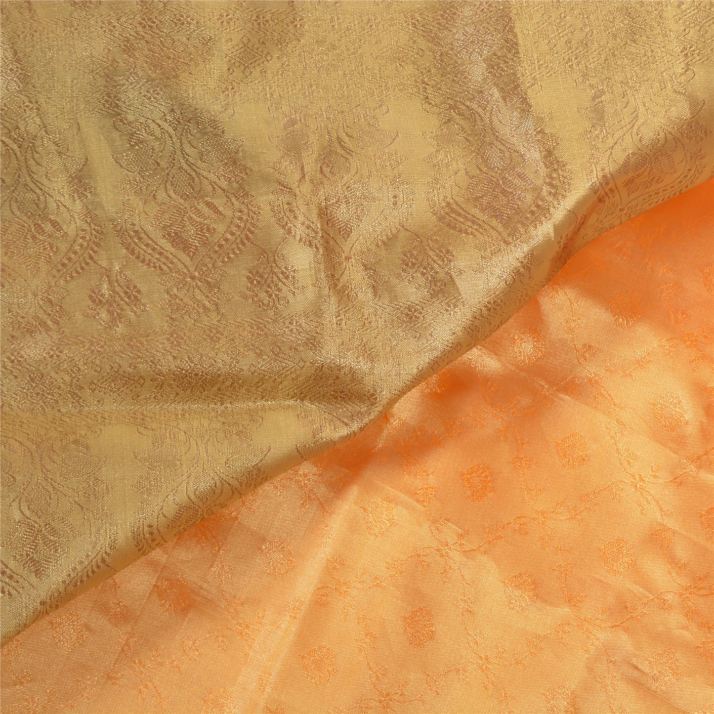 Sanskriti Vintage Saffron Sarees Art Silk Woven Kanjivaram Sari Zari Sustainable Fabric