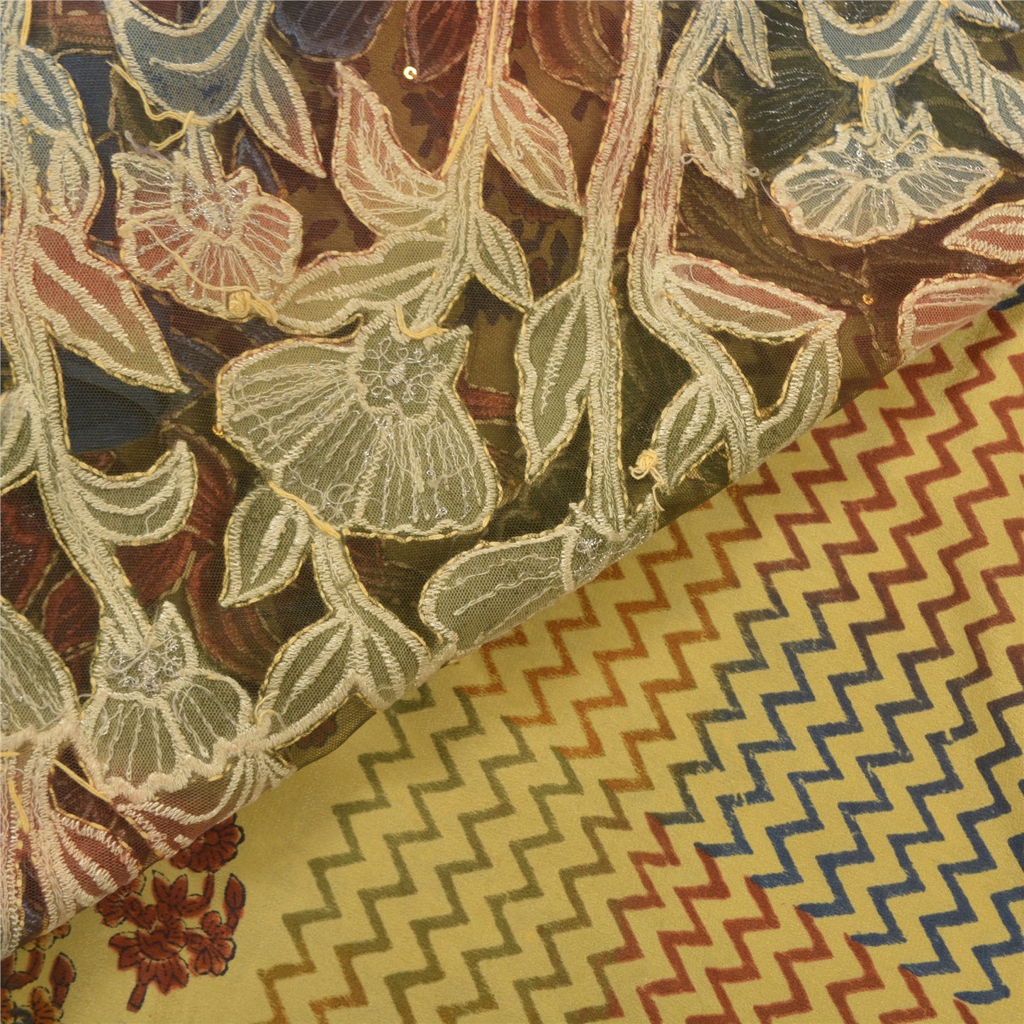 Sanskriti Vintage Saree Pure Silk Craft Sustainable Fabric Hand Embroidery Kantha Sari