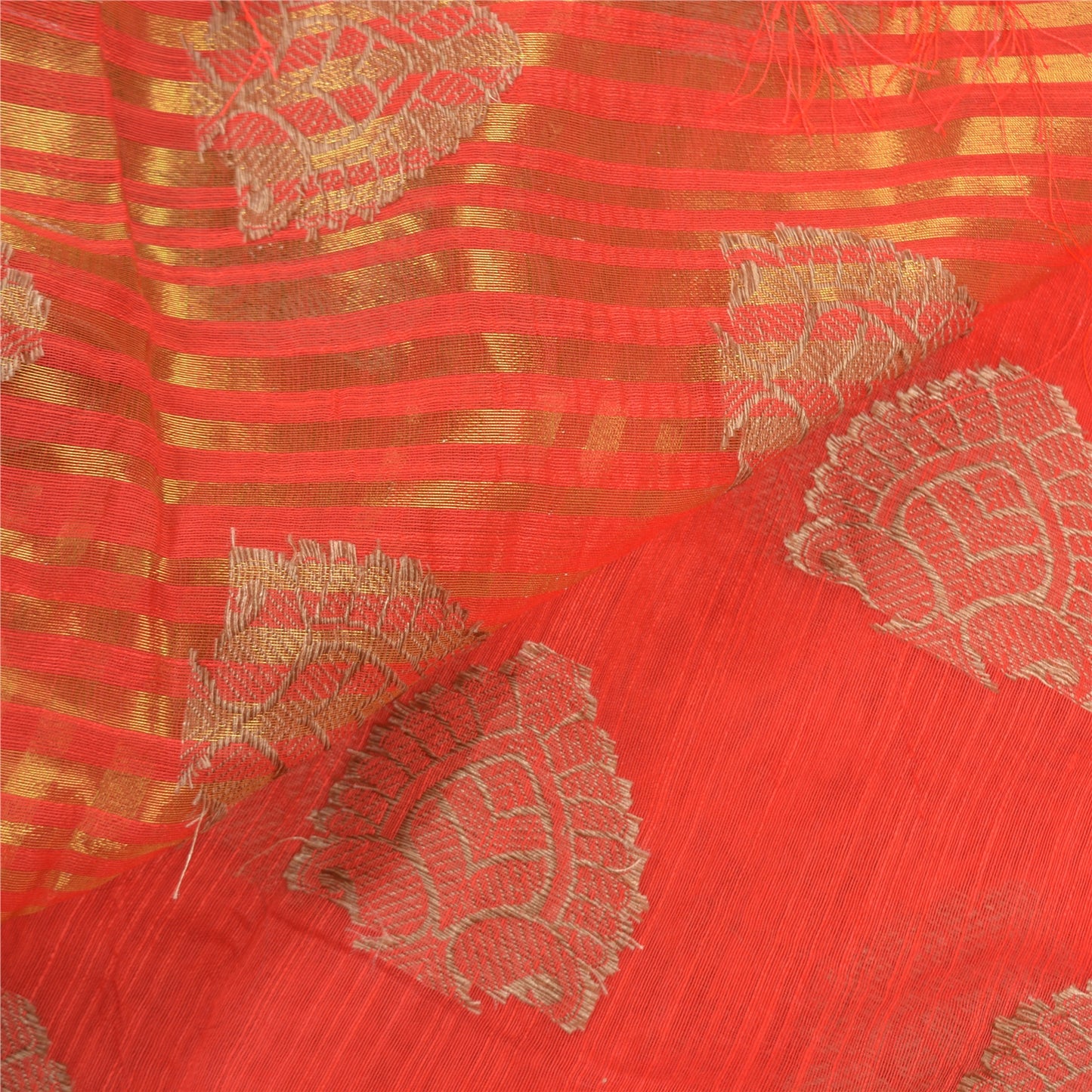 Sanskriti Vintage Red Sarees Art Silk Woven Premium Zari Sari 5 Yard Sustainable Fabric