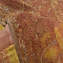 Load image into Gallery viewer, Sanskriti Vintage Red Sarees Georgette Hand Beaded Woven Leheria Sari Fabric
