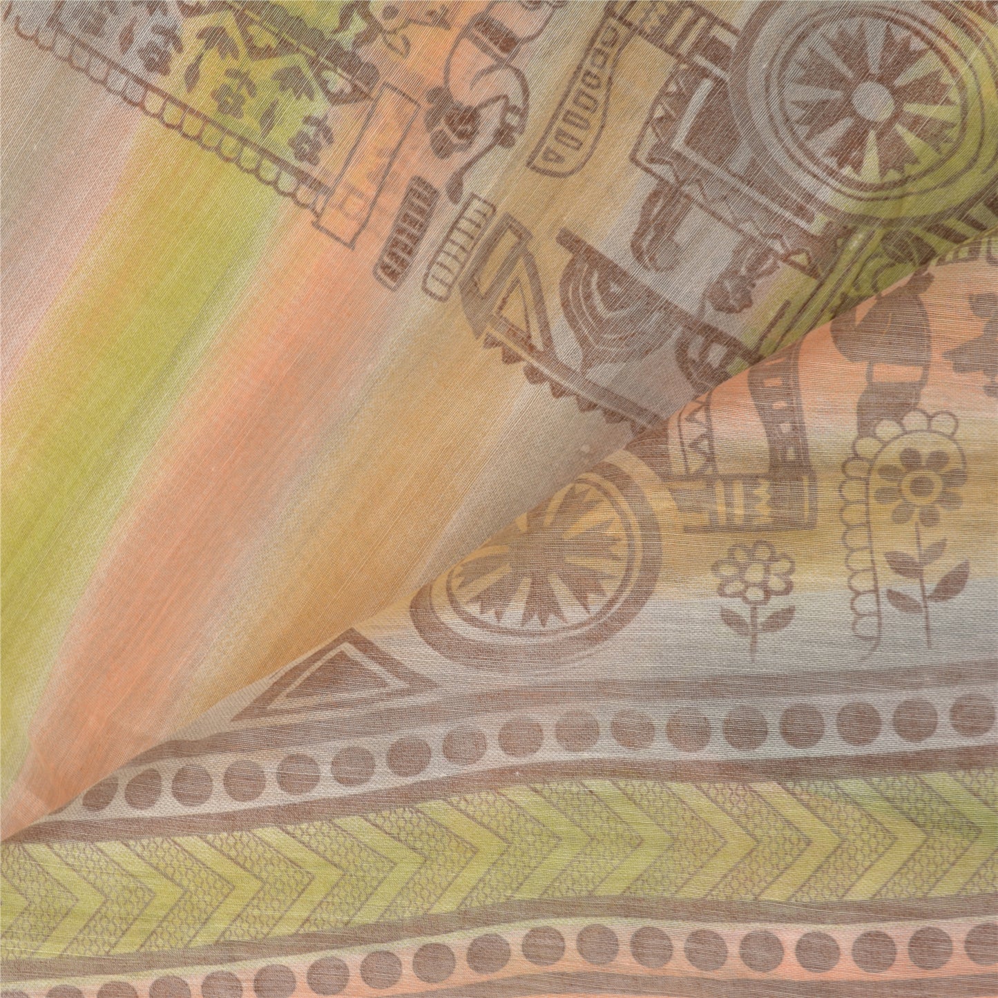 Sanskriti Vintage Indian Sarees Art Silk Warli Printed Human Premium Sari Sustainable Fabric