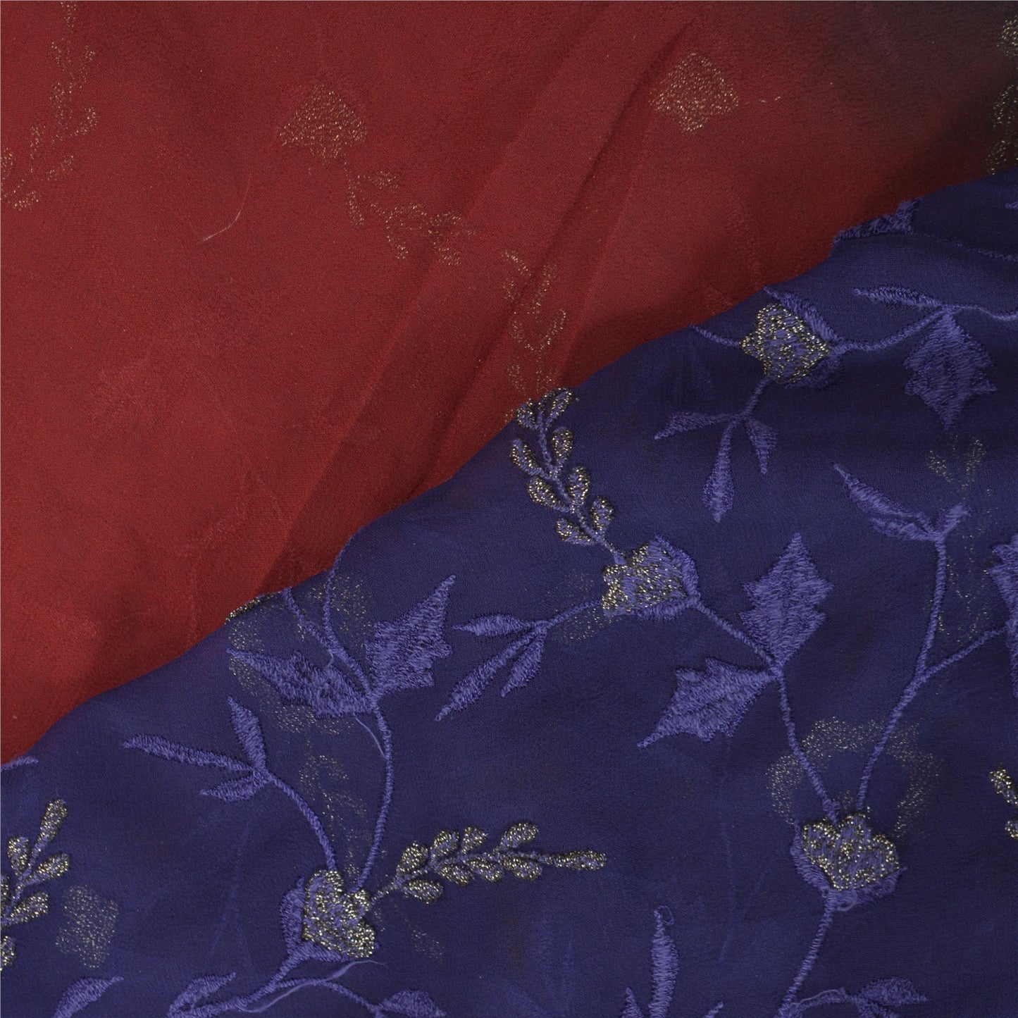 Sanskriti Vintage Bollywood Sarees Pure Georgette Silk Embroidered Sari Sustainable Fabric