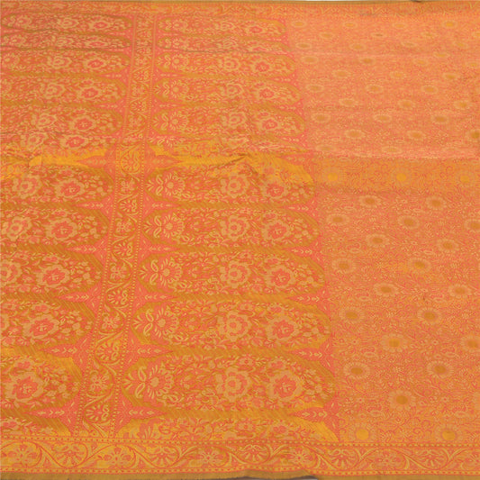 Sanskriti Vintage Mustard Sarees Art Silk Woven Premium Indian Sari Sustainable Fabric