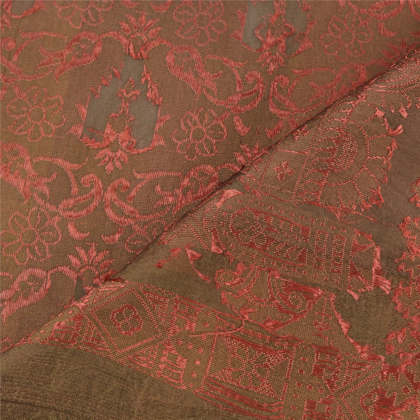 Санскритские винтажные зеленые сари из смеси шелка ручной работы этническое сари устойчивая ткань