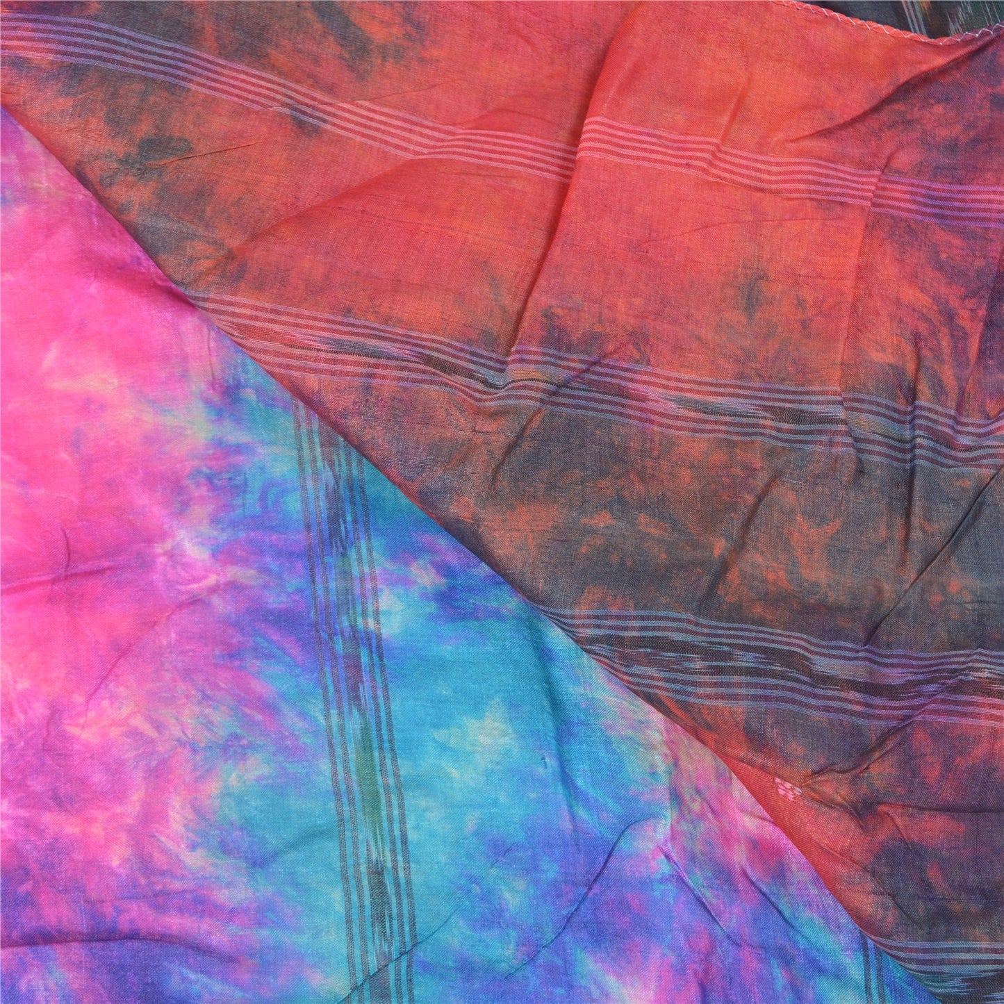 Sanskriti Vintage Sambalpuri Hand-Woven Ikat Sarees Indian 5 Yard Sari Sustainable Fabric