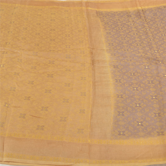 Sanskriti Vintage Purple Sarees 100% Pure Silk Hand-Woven Craft Sari Sustainable Fabric