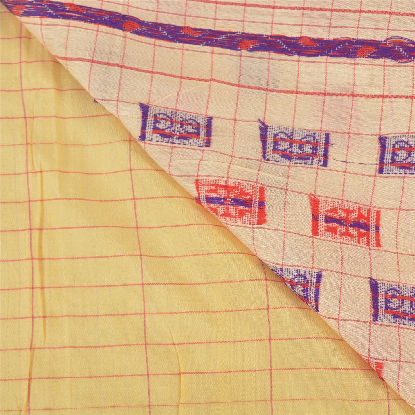 Sanskriti Vintage Sarees Pure Silk Handwoven Assam Gamosa Sari Premium Sustainable Fabric