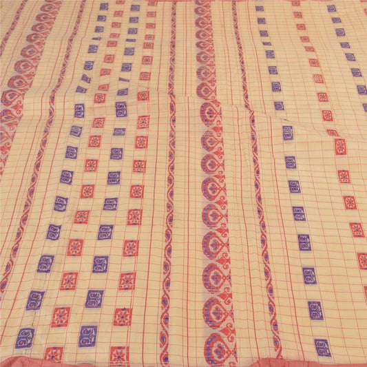 Sanskriti Vintage Sarees Pure Silk Handwoven Assam Gamosa Sari Premium Sustainable Fabric