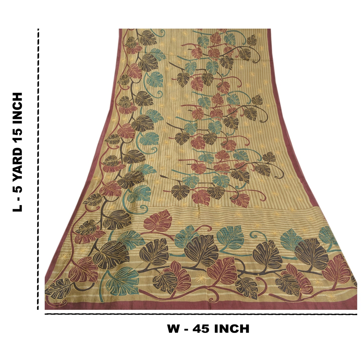 Sanskriti Vintage Brown Sarees Pure Silk Embroidered Printed Sari Craft Sustainable Fabric