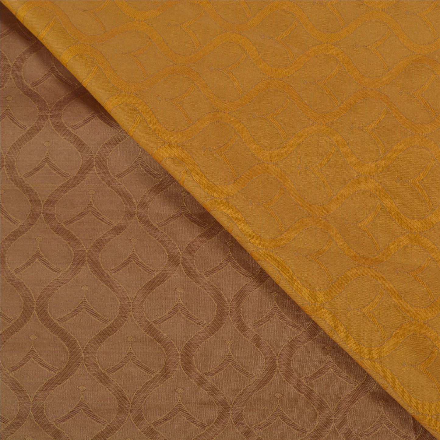 Sanskriti Vintage Brown Indian Sarees Art Silk Woven Sari Craft 5 Yard Sustainable Fabric