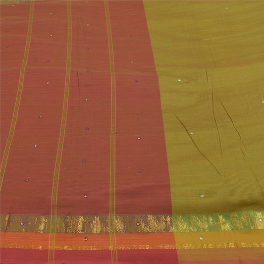 Sanskriti Vintage Green Indian Sarees Art Silk Woven Ilkal Premium Sari Sustainable Fabric