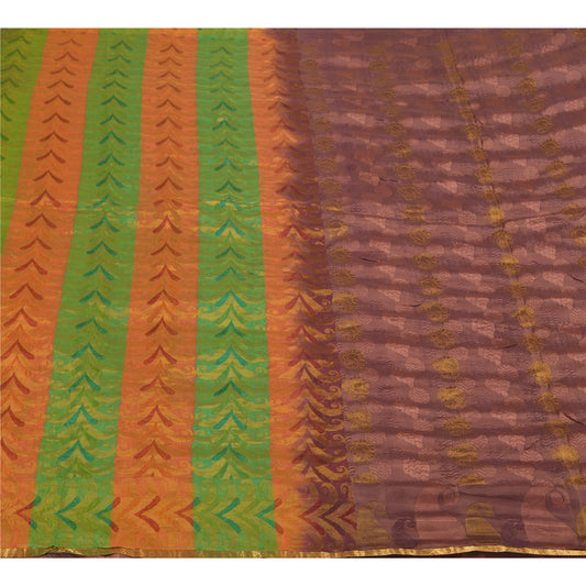 Sanskriti Vintage Wine Sarees 100% Pure Silk Woven Premium Sari Craft Sustainable Fabric