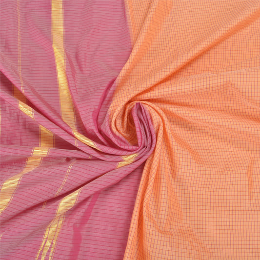Sanskriti Vintage Peach Sarees Art Silk Woven Chettinad/Kandangi Sari Sustainable Fabric