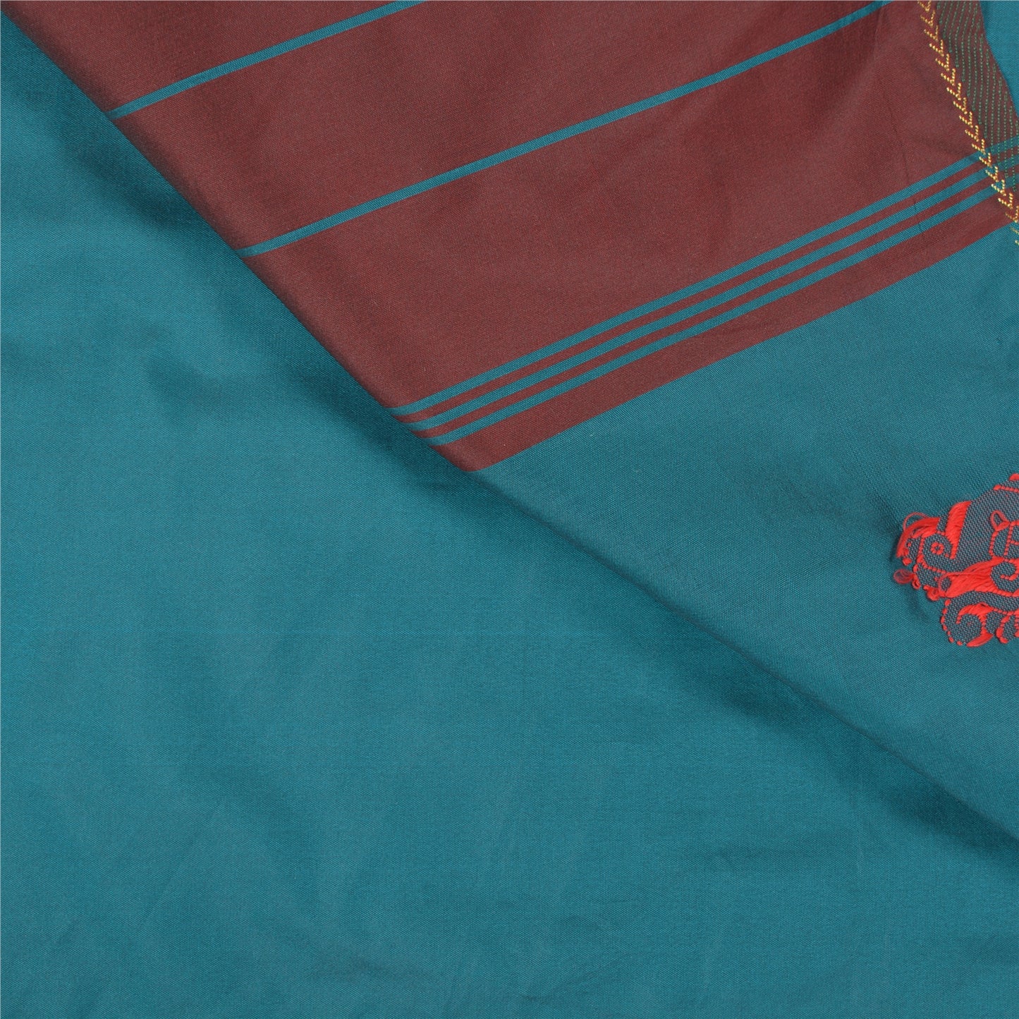 Sanskriti Vintage Green Sarees Art Silk Handwoven Peacock Premium Sari Sustainable Fabric