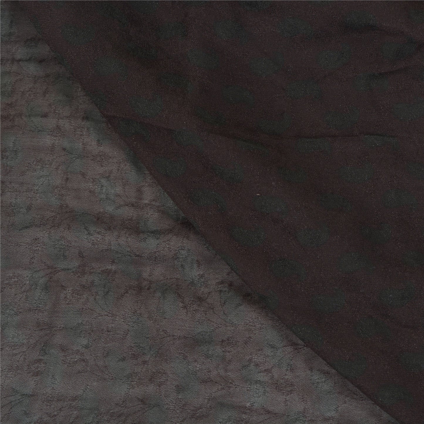 Sanskriti Vintage Dark Brown Sarees Blend Georgette Embroidered Sari Sustainable Fabric