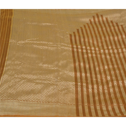 Sanskriti Vintage Mustard Sarees Blend Silk Woven Premium Sari Craft Sustainable Fabric