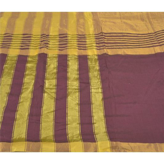 Sanskriti Vintage Purple Indian Sarees Art Silk Woven Premium Sari Craft Sustainable Fabric