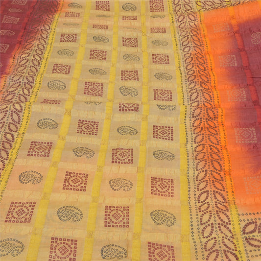 Sanskriti Vintage Indian Sarees Pure Silk Hand-Block Printed Premium Sari Sustainable Fabric