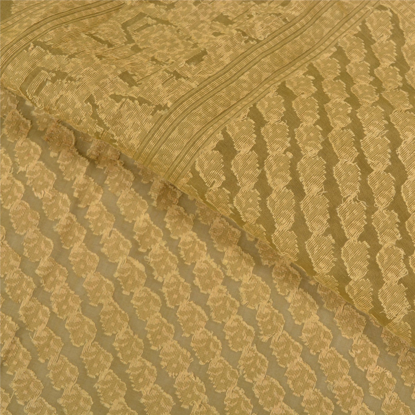 Sanskriti Vintage Green Indian Sarees Pure Silk Hand-Woven Premium Sari Sustainable Fabric